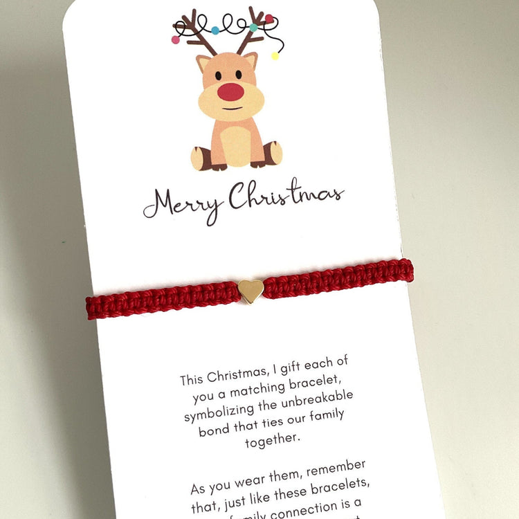 Christmas Reindeer Gold Heart Metallic Bracelet Gifts Under 15