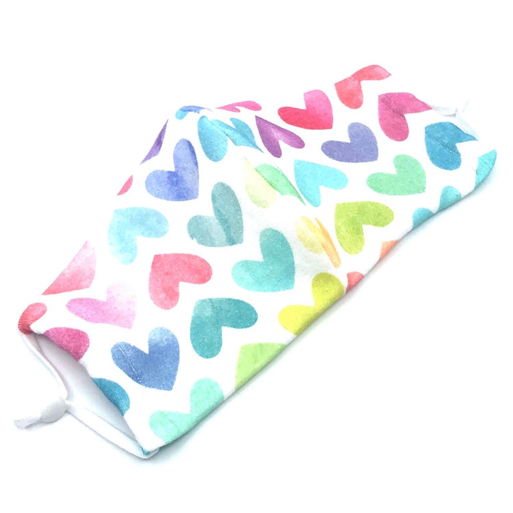 Rainbow Hearts Colorful Face Mask