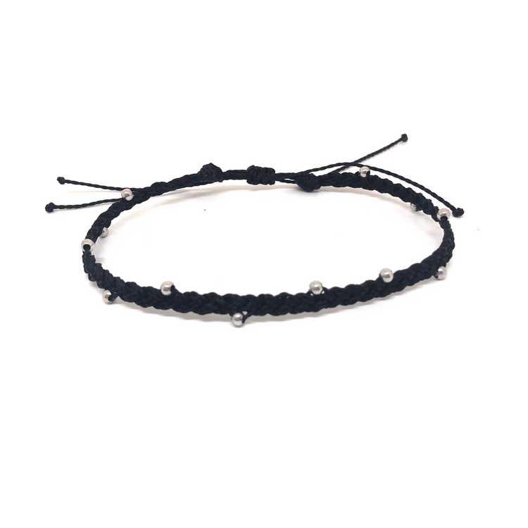 Silver Beaded Anklet