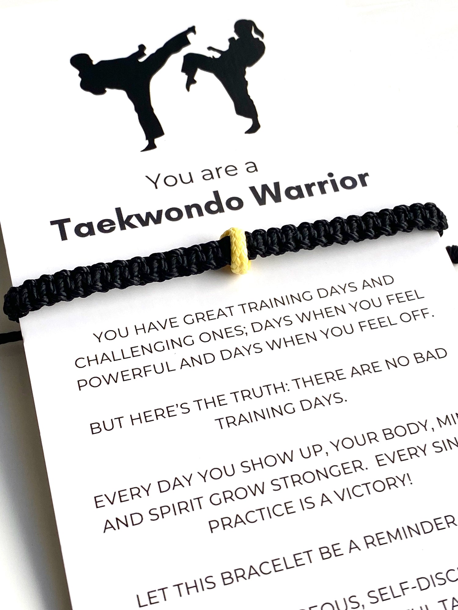 Taekwondo Bracelet Card Gift, Martial Arts Belt Colors - Gifts & Knots