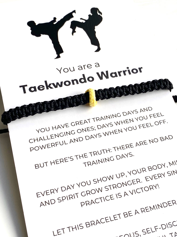Taekwondo Bracelet Card Gift, Martial Arts Belt Colors - Gifts & Knots