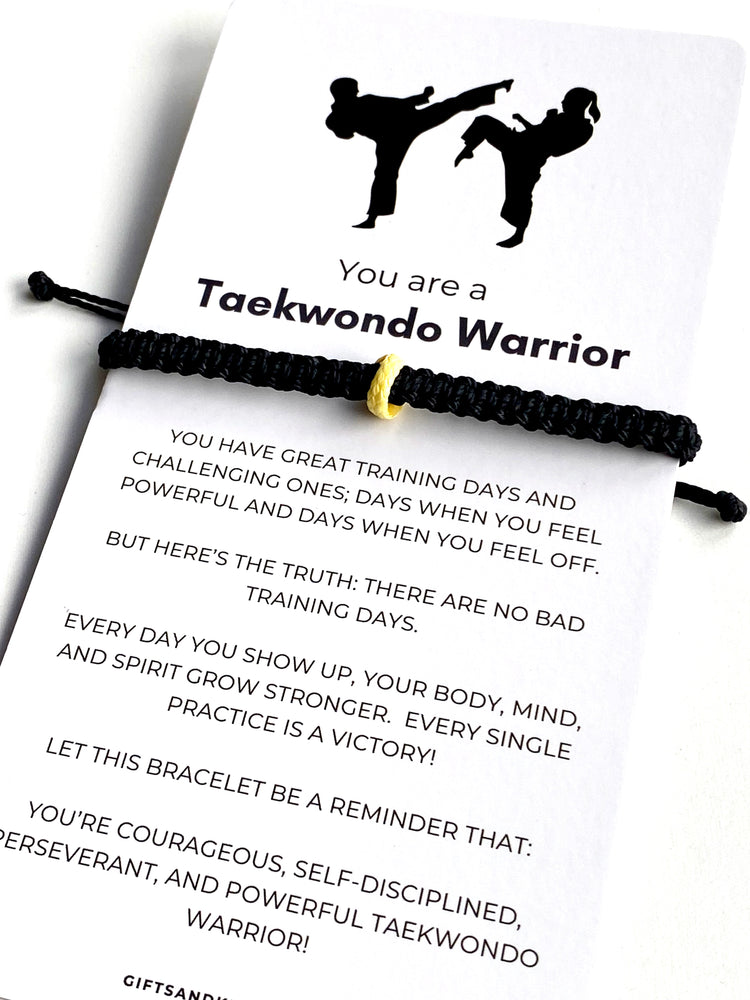 Taekwondo Bracelet Card Gift, Martial Arts Belt Colors - Gifts & Knots