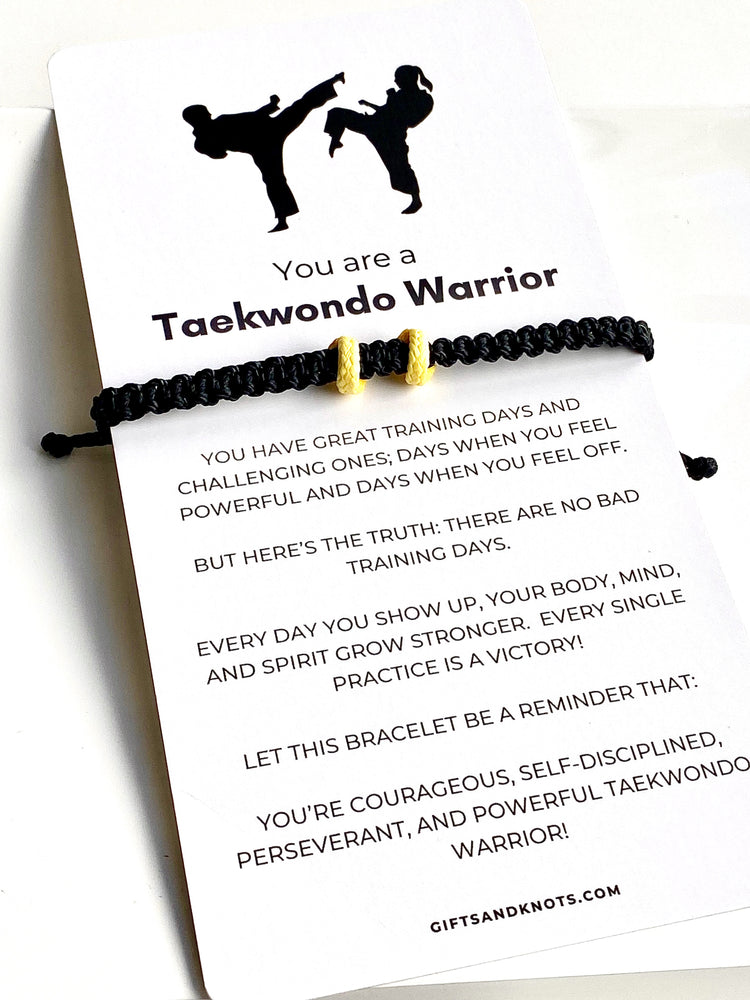 Taekwondo Bracelet Card Gift, Martial Arts Belt Colors - Gifts & Knots