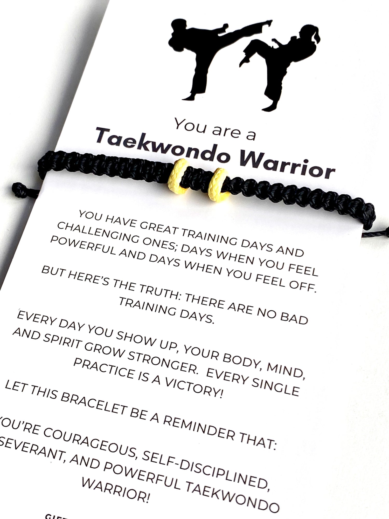 Taekwondo Bracelet Card Gift, Martial Arts Belt Colors - Gifts & Knots