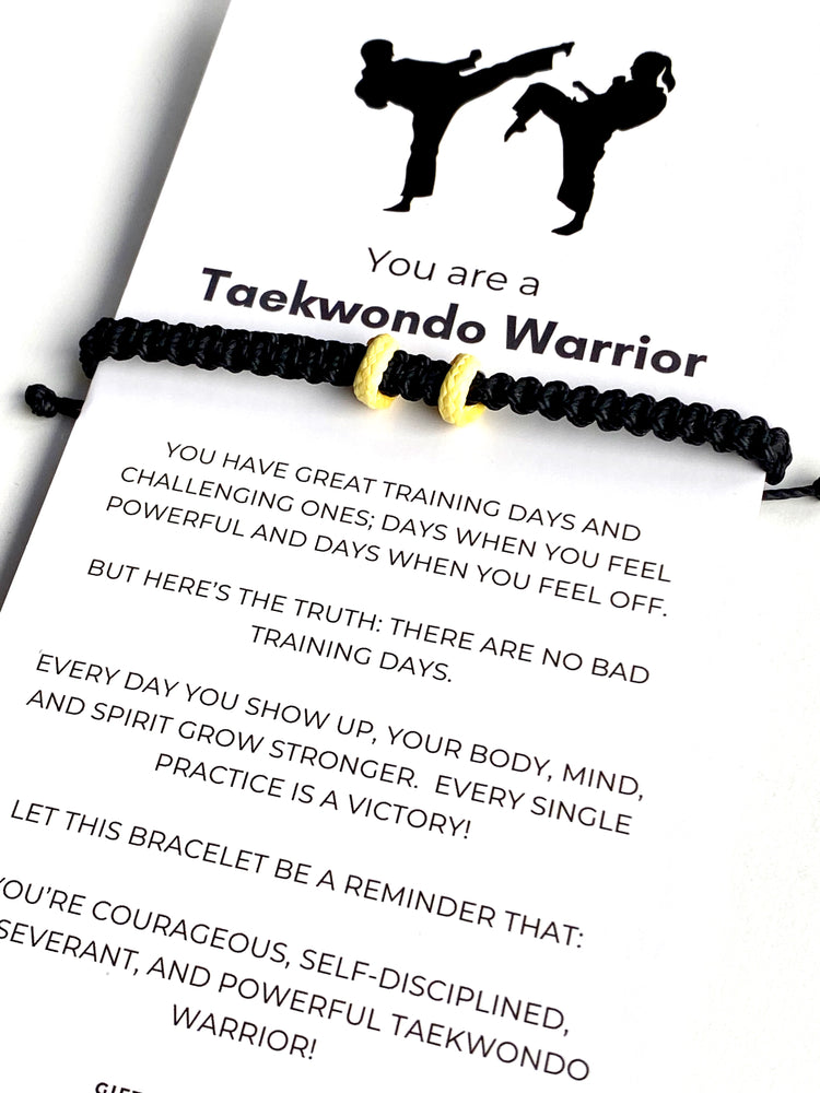 Taekwondo Bracelet Card Gift, Martial Arts Belt Colors - Gifts & Knots
