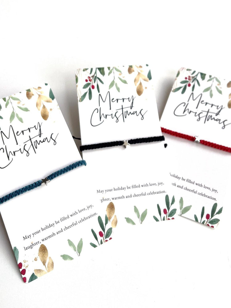 Christmas Star Bracelets Black Red Teal