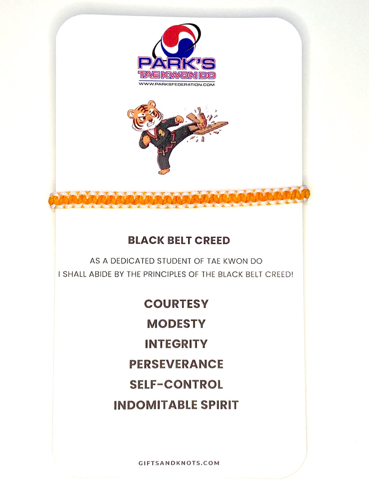 Parks Taekwondo Bracelet - Student Creed Card - Pembroke Pines - Pickup