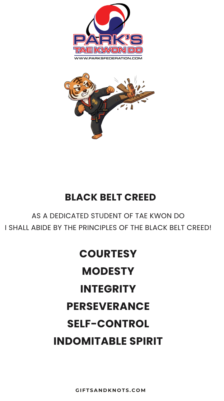 Parks Taekwondo Bracelet - Custom Message - Coral Springs - Online Order