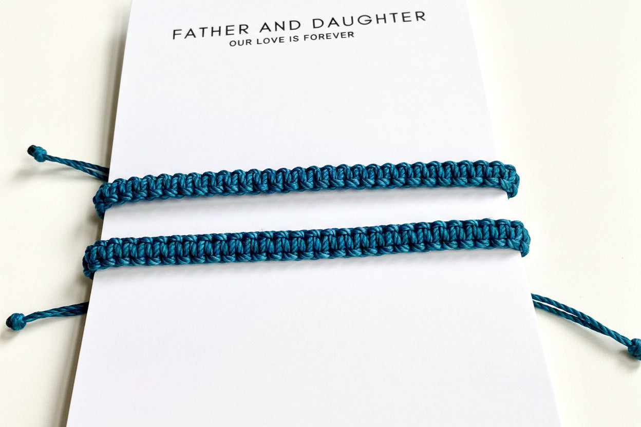 Father Daughter Love Forever Teal Bracelets by Gifts & Knots