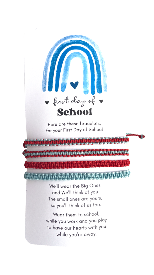 Family Matching Bracelets, Blue Neon Green, First Day of School Boho Style (Copy) - Gifts & Knots