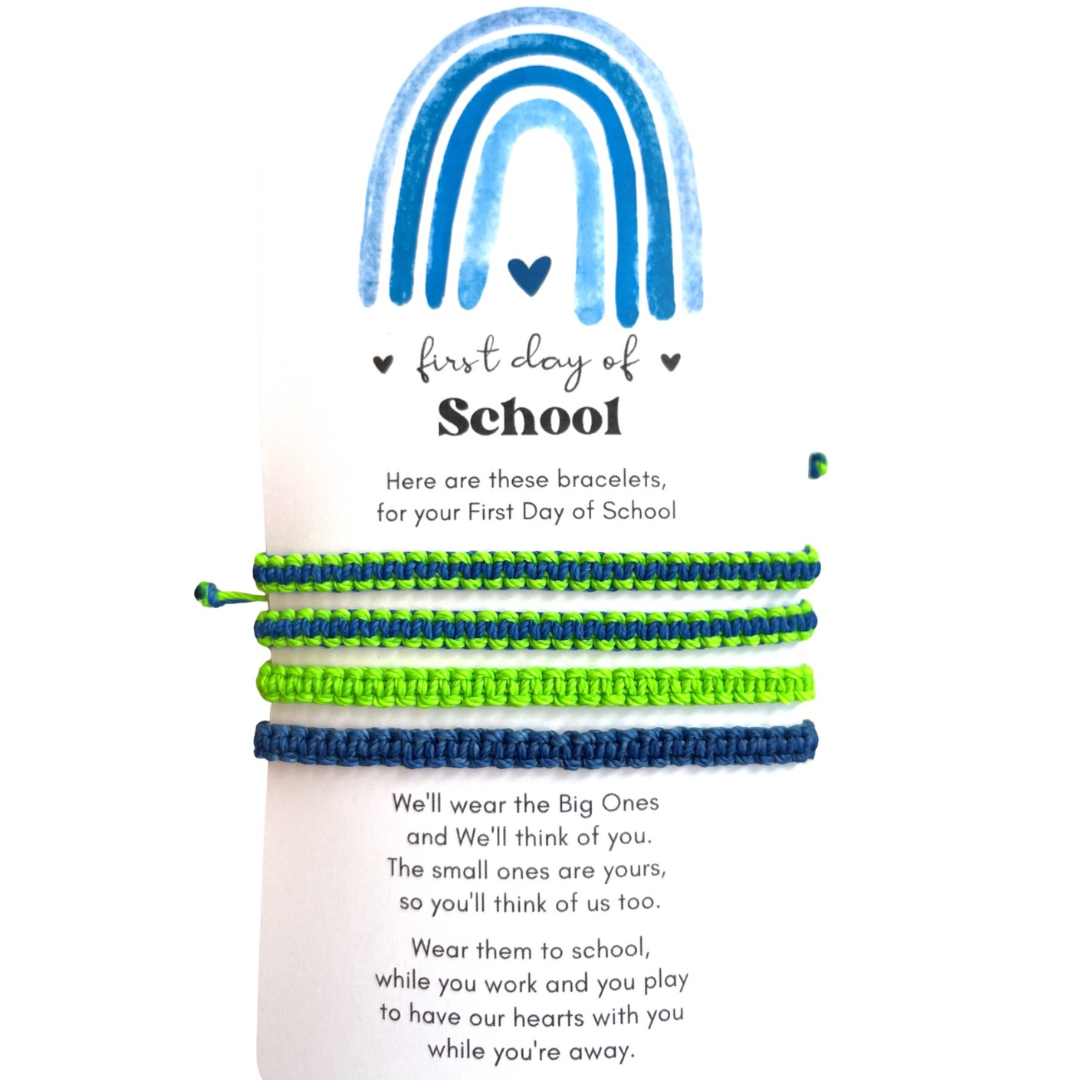 Blue Neon Green Family Bracelets, First Day of School 