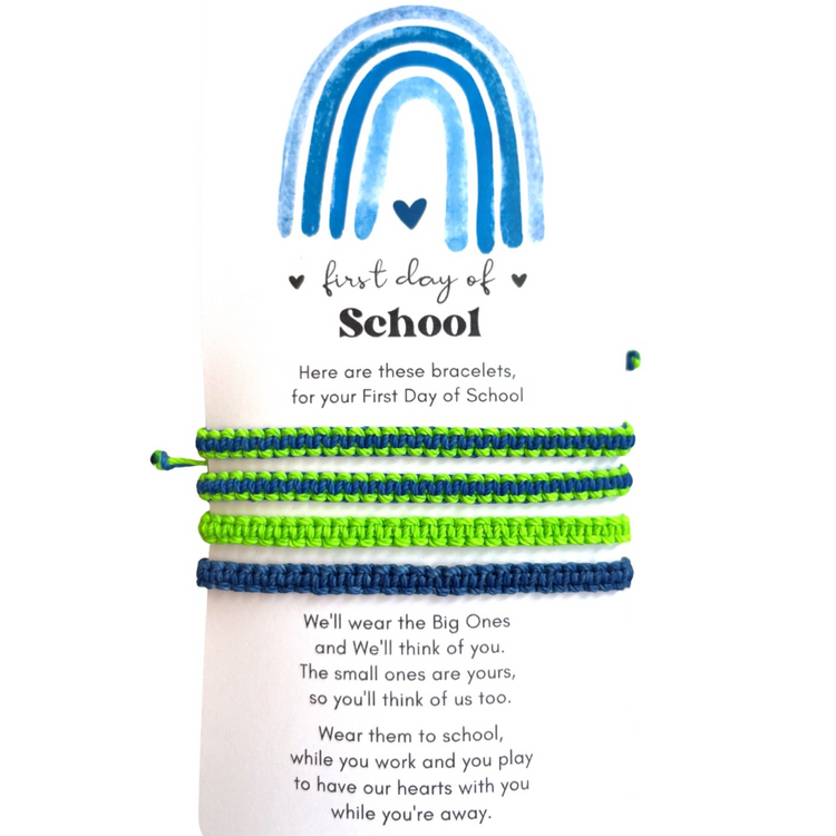 Blue Neon Green Family Bracelets, First Day of School 