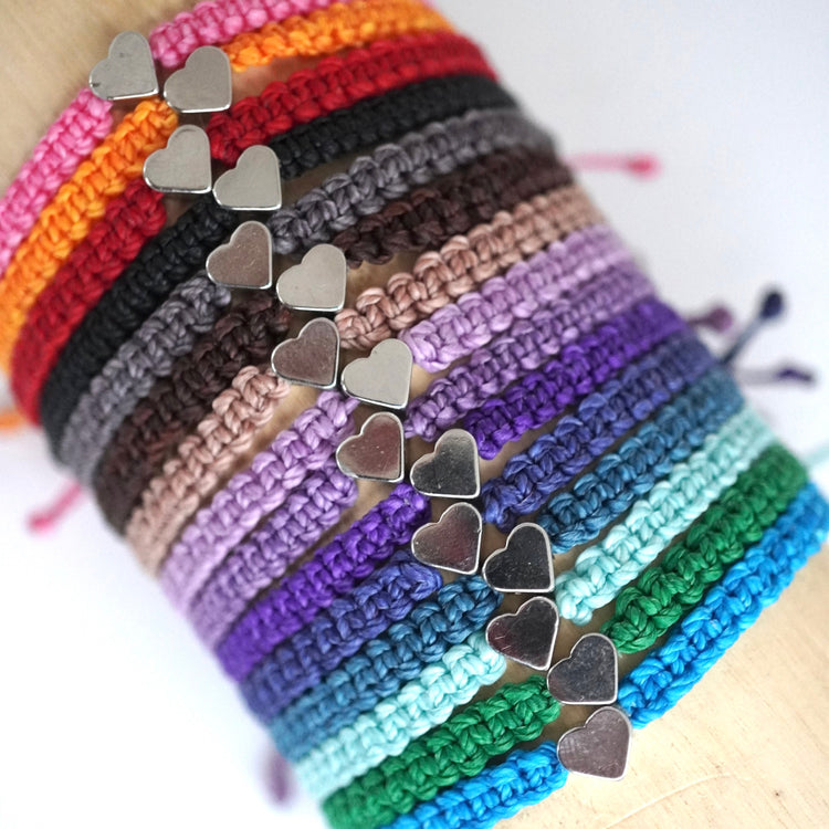 Merry Christmas Card Heart Bracelet Set