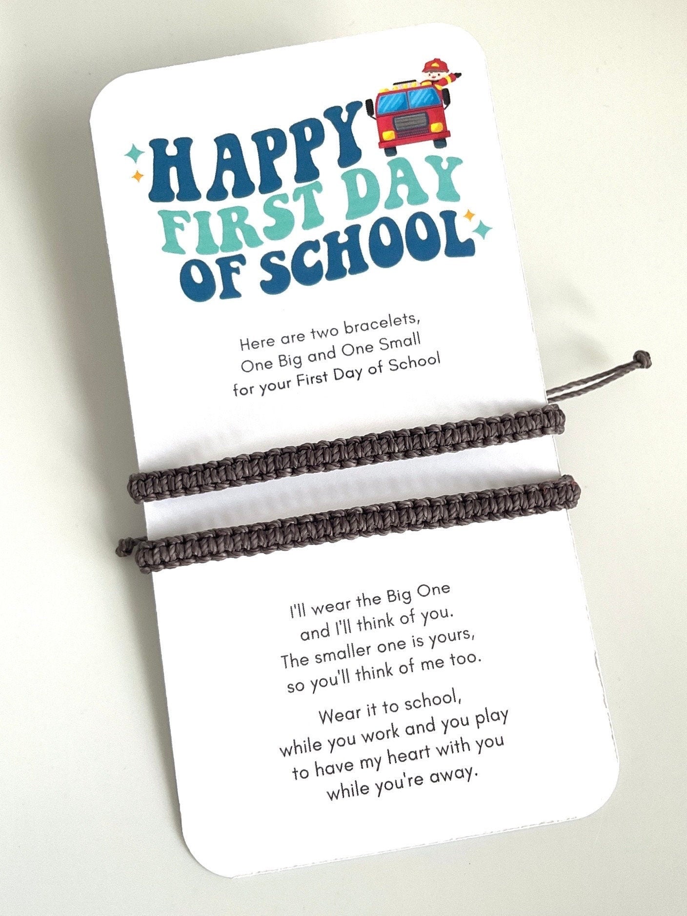 Matching Bracelets, Mommy and Me, Gray Bracelets for Boys, First Day of School