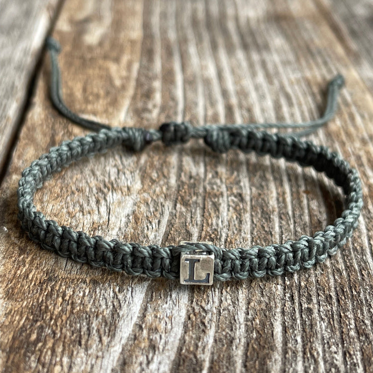 First Day of Kindergarten Personalized Bracelets Initial Letters Sterling Silver