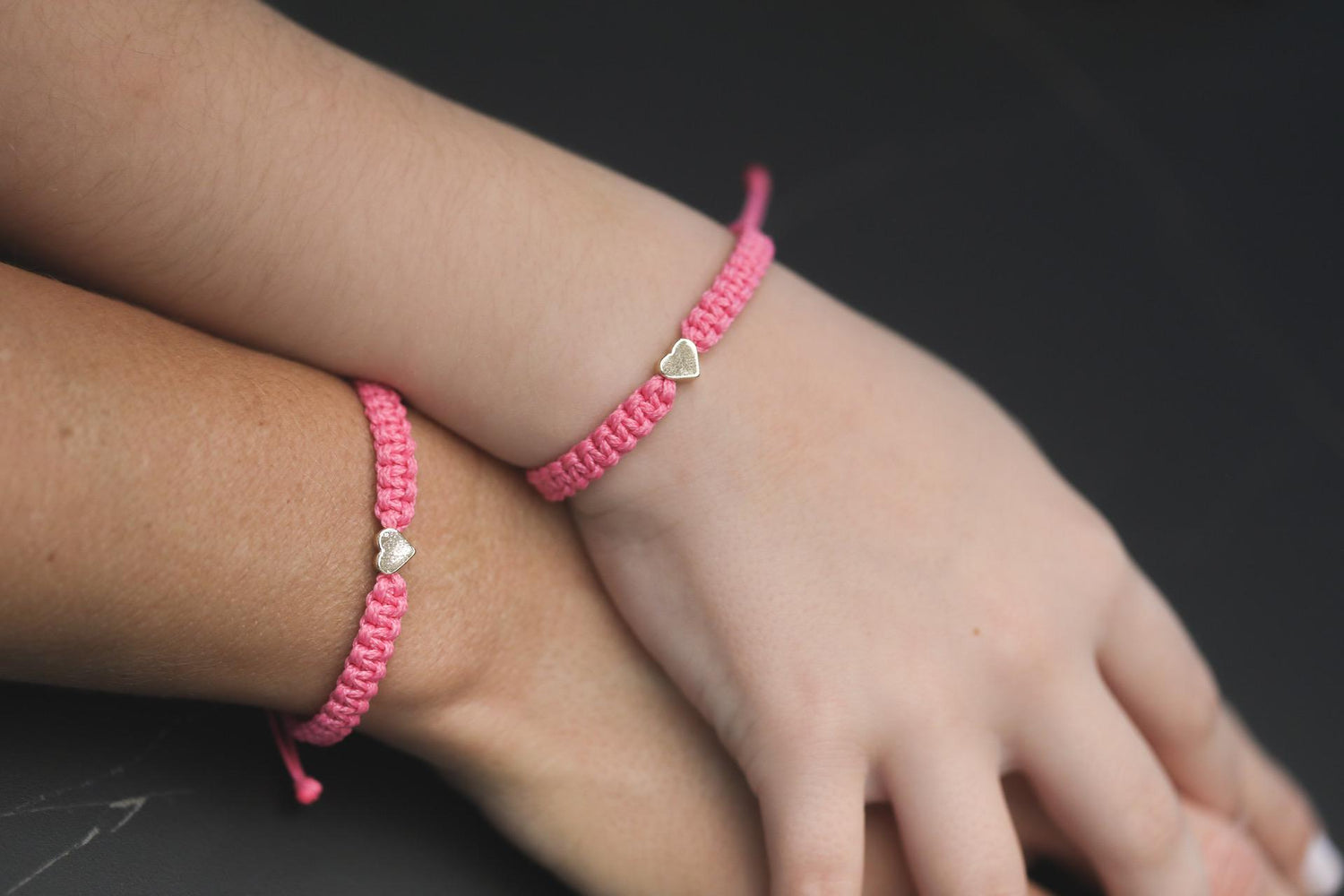 Sleep Away Going to Camp Matching Lavender Purple Gold Heart Bracelets, Coral, Sea Green, Fucsia, Pink