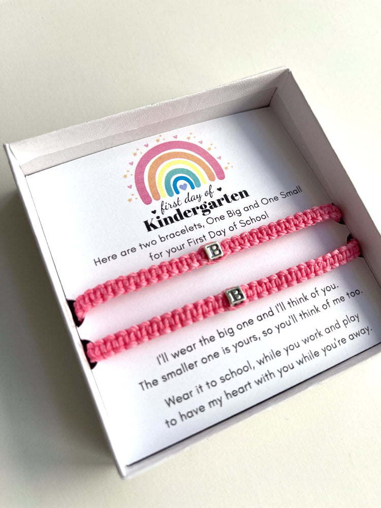First Day of Kindergarten Personalized Bracelets Initial Letters Sterling Silver