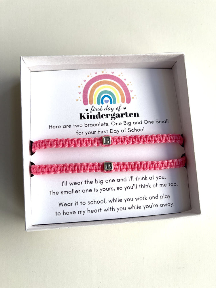 First Day of Kindergarten Personalized Bracelets Initial Letters Sterling Silver