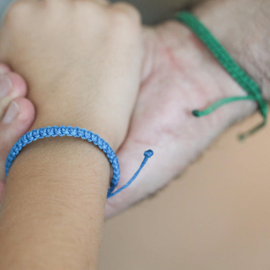 Turquoise and Green Macrame Bracelets Adjustable Waterproof by Gifts & Knots