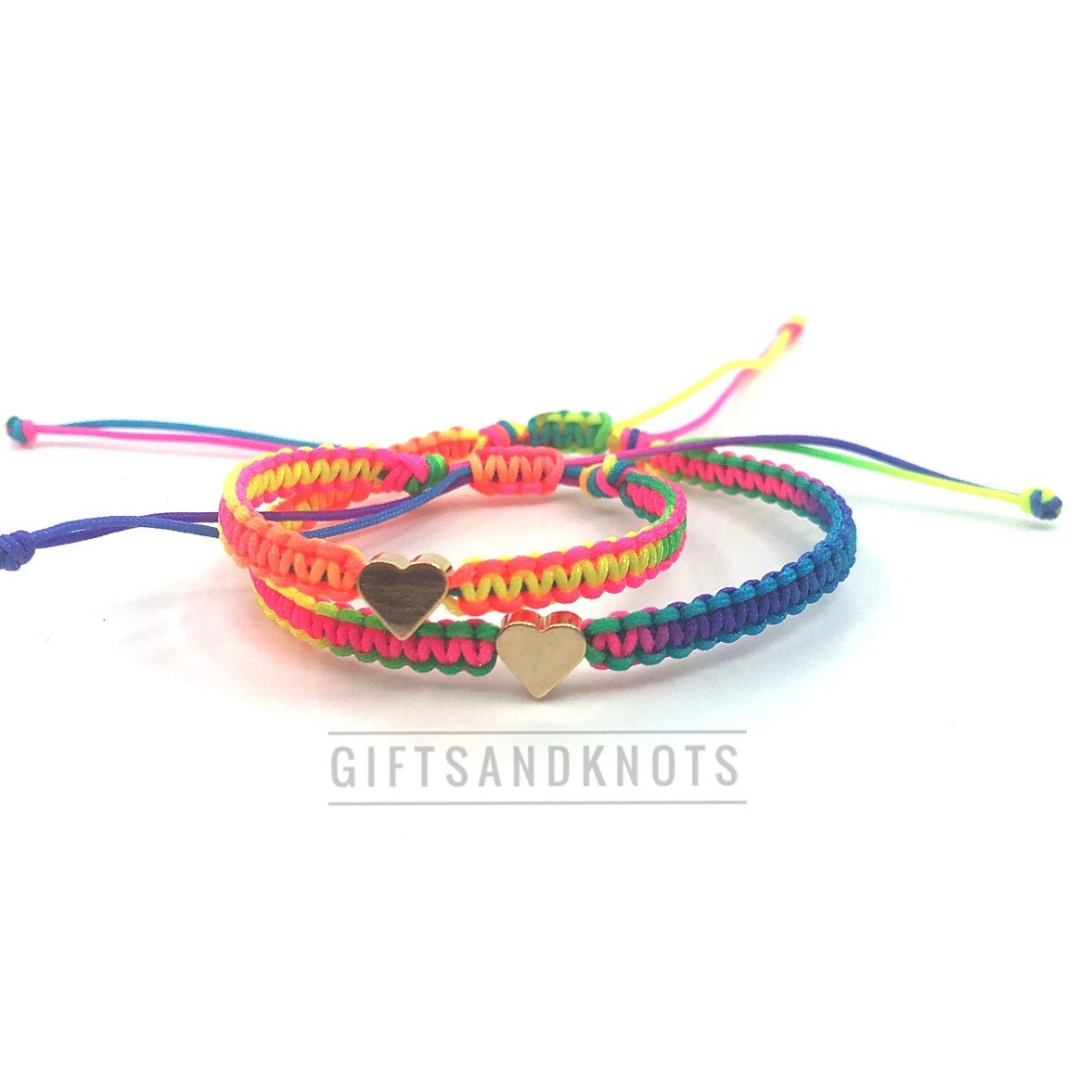 Heart Bracelet Set Rainbow Mother and Daughter