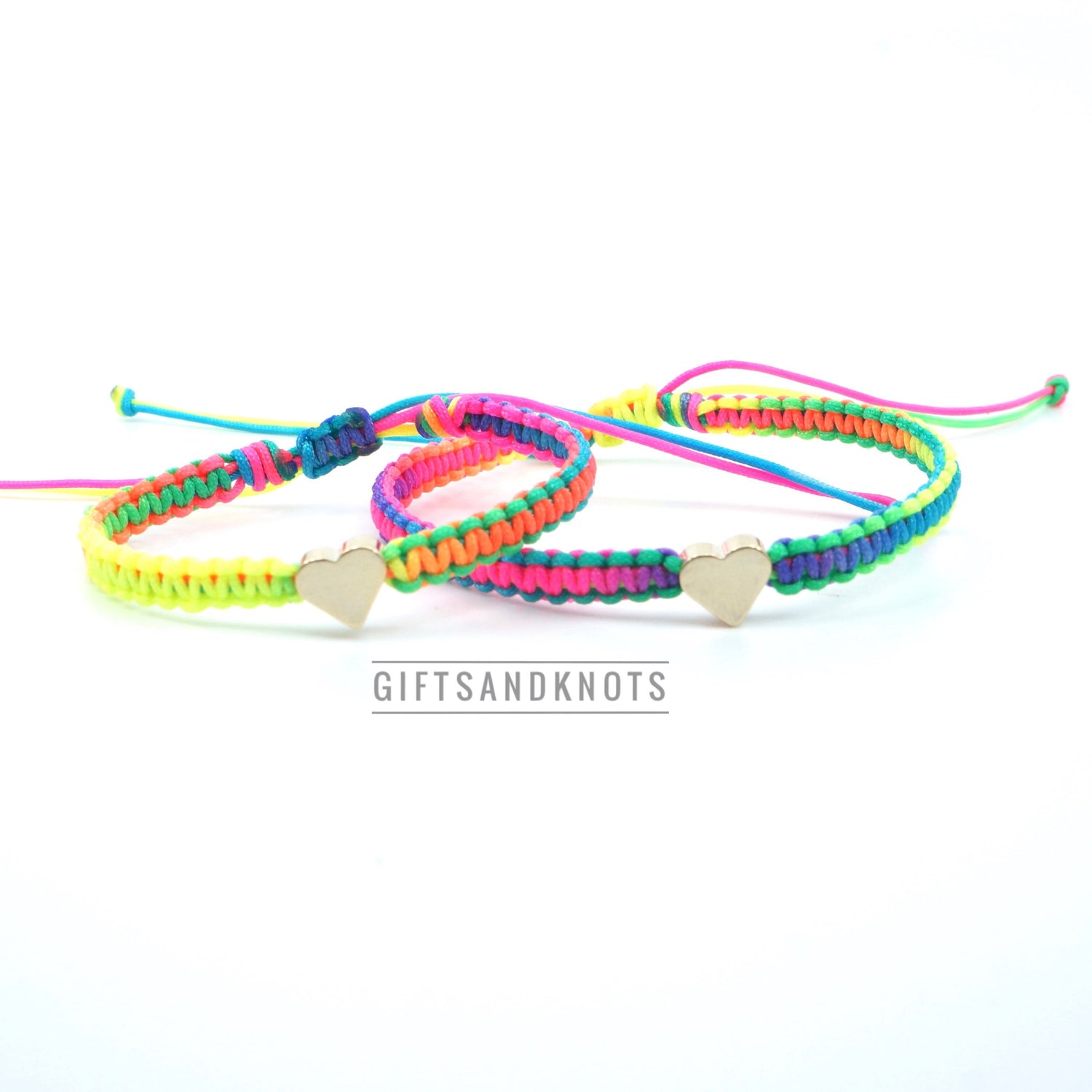 Heart Bracelet Set Rainbow Mother and Daughter