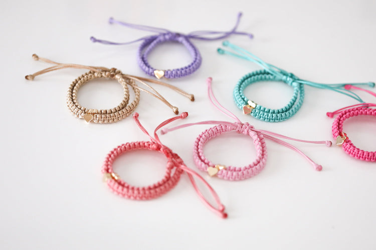 First Day of Kindergarten Poem Bracelets Mommy and Me Heart Pink