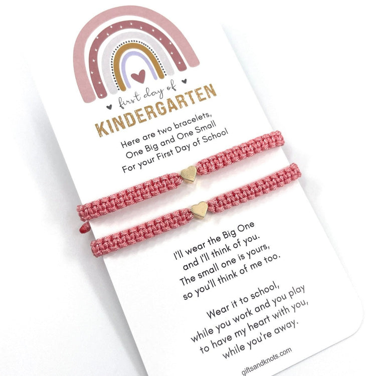 First Day Kindergarten Matching Bracelets Coral