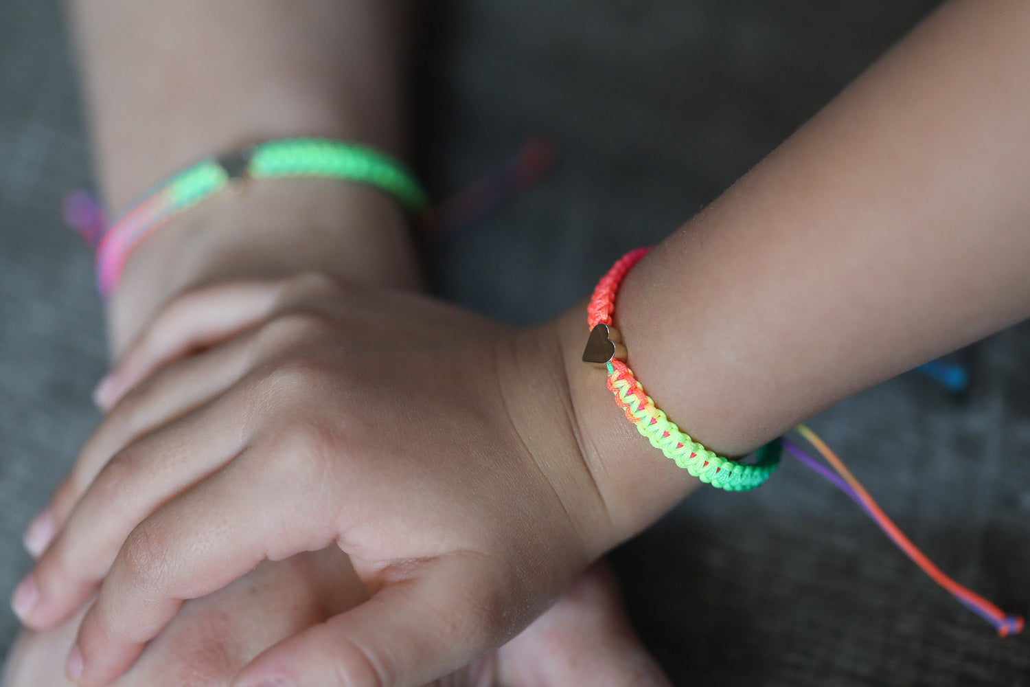 Heart Bracelet Set Rainbow Mother and Daughter