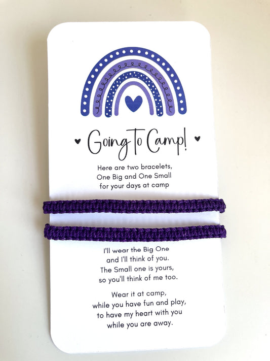 Going to Camp Sleep Away Matching Bracelets Dark Purple