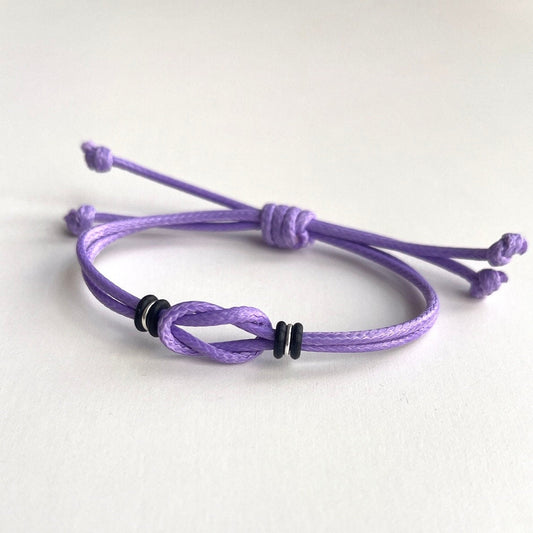 Celtic Knot Bracelet, Purple Waxed Cord Bracelet, Boys Bracelet, Adjustable Bracelet, Infinity Bracelet, Unisex, Family Bracelets