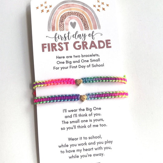 First Day of First Grade Colorful Matching Bracelets