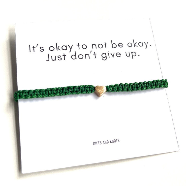 Mental Health Awareness Green Bracelet Ribbon