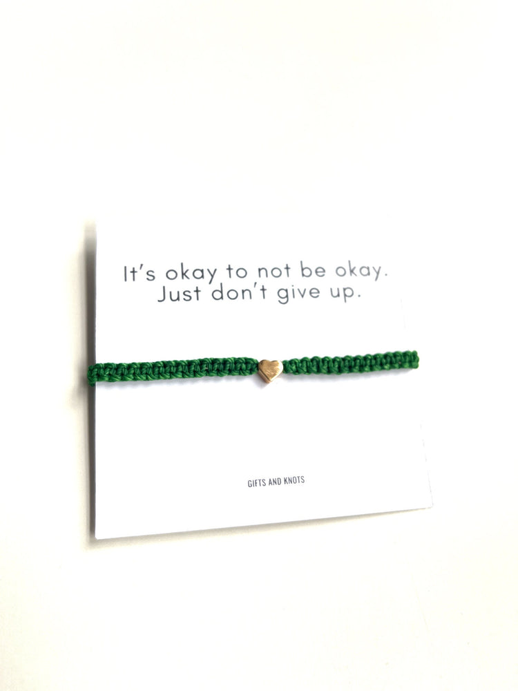 Mental Health Awareness Green Bracelet Ribbon