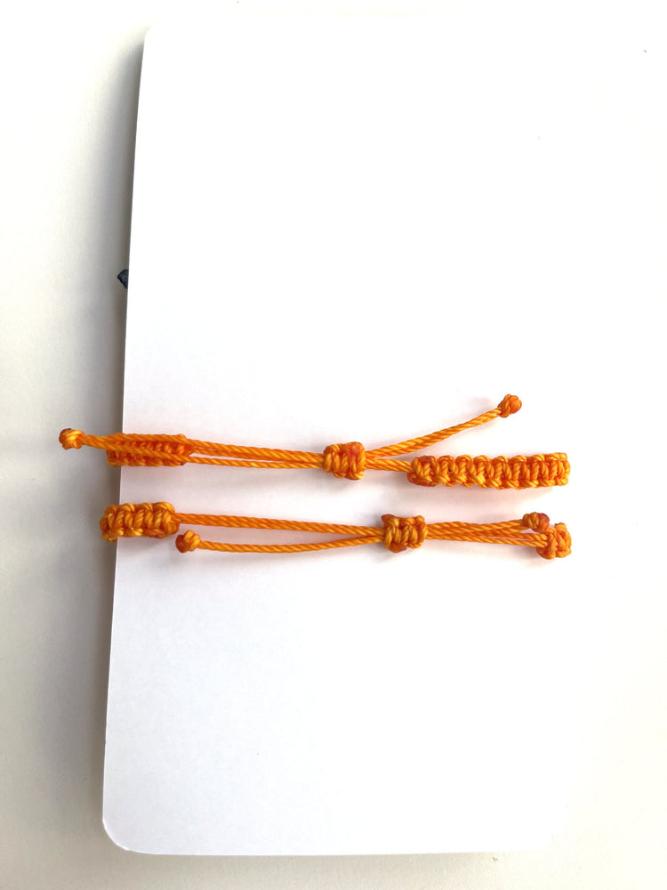 First Day of Kindergarten Orange Macrame Matching Bracelets