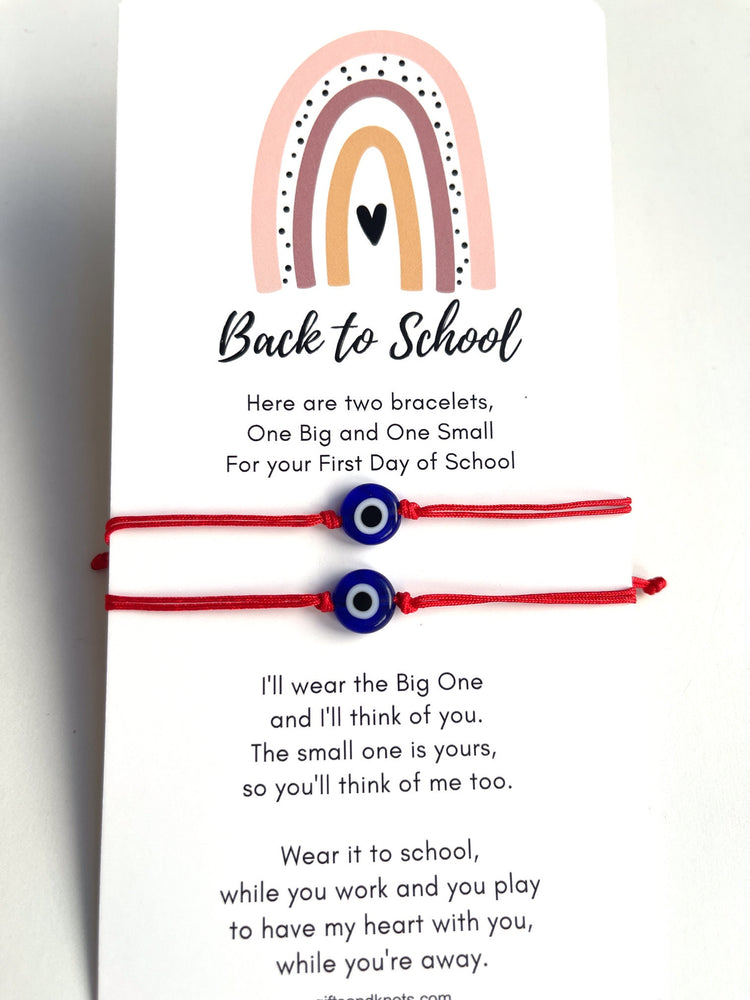 Mommy and Me Evil Eye Red Bracelets Matching, Back to School