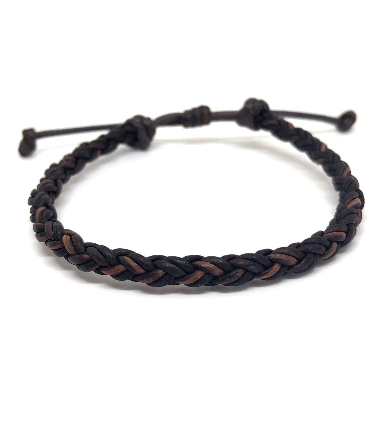 Leather Bracelet Dark Brown 5mm (3/16”) Round Braided