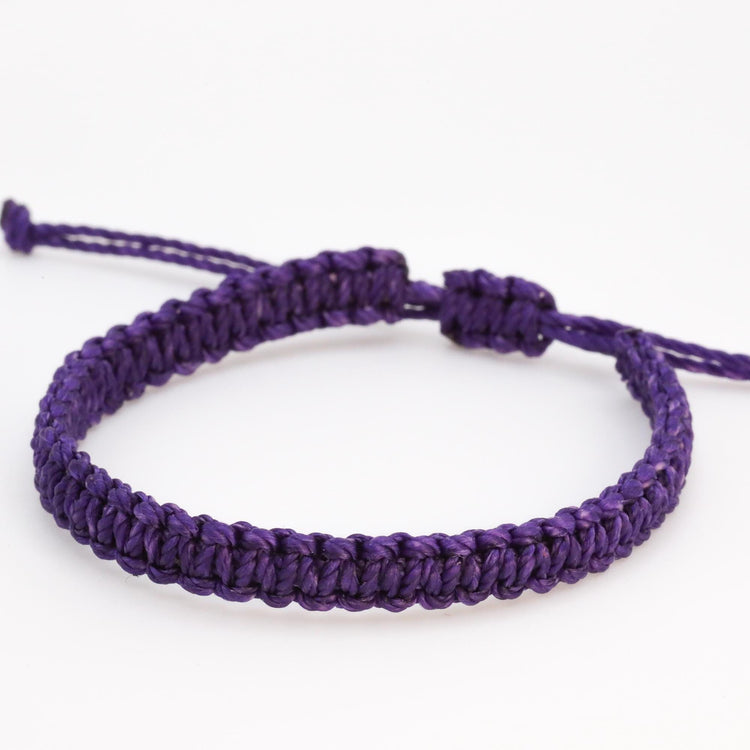 Bulk Dark Purple Bracelets - Handmade Favors, Awareness Gifts, and Souvenirs