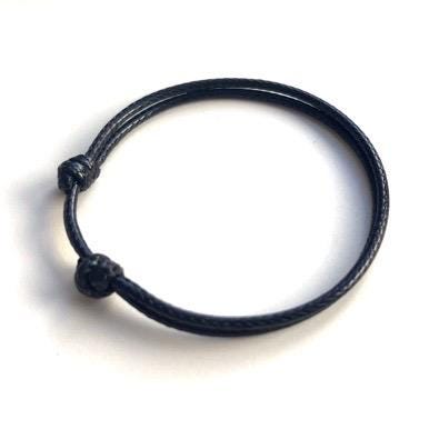 String Bracelet, Minimalist Bracelet, 2mm Black, Anklet, Unisex, Family, Favors, Bridesmaids, Groomsmen, Boys, Girls