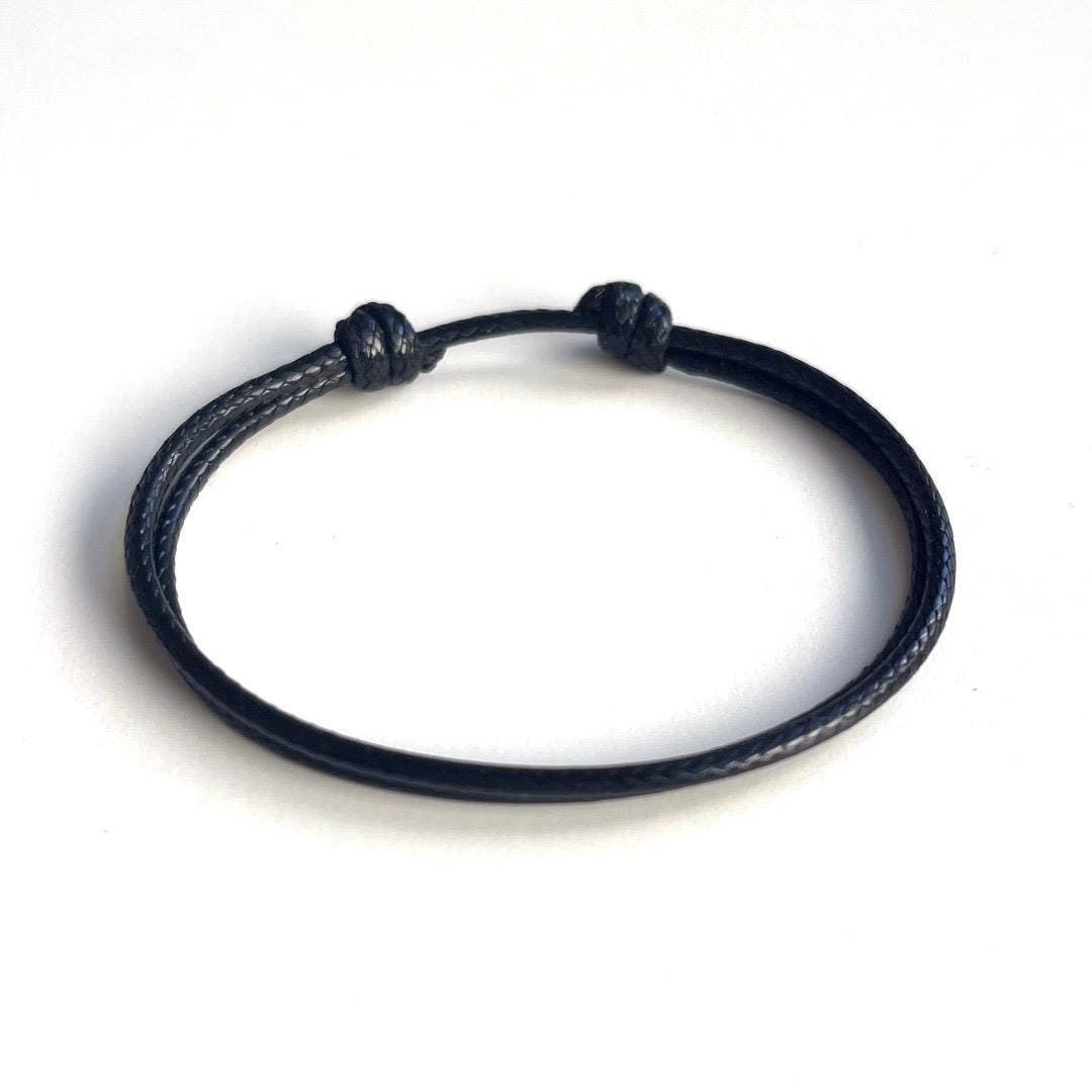 String Bracelet, Minimalist Bracelet, 2mm Black, Anklet, Unisex, Family, Favors, Bridesmaids, Groomsmen, Boys, Girls