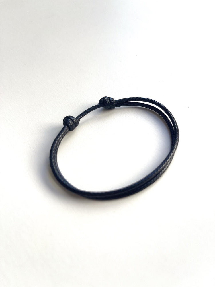 String Bracelet, Minimalist Bracelet, 2mm Black, Anklet, Unisex, Family, Favors, Bridesmaids, Groomsmen, Boys, Girls