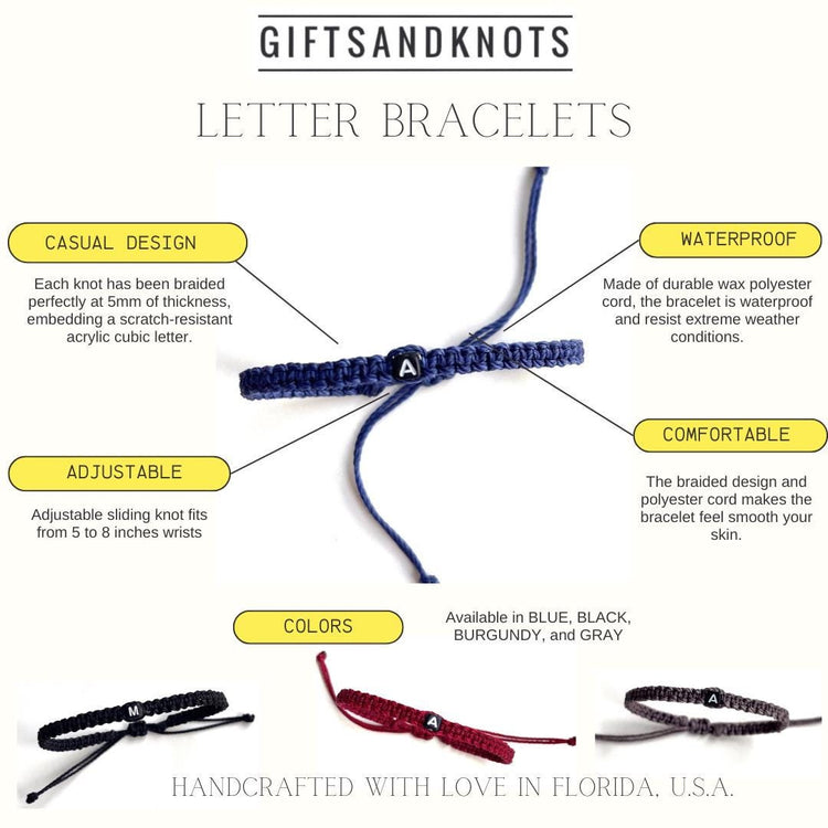 Personalized Bracelet, Custom Name Word, Adjustable Waterproof Wristband, Gift Ready, Birthday, Anniversary, Valentines, Christmas