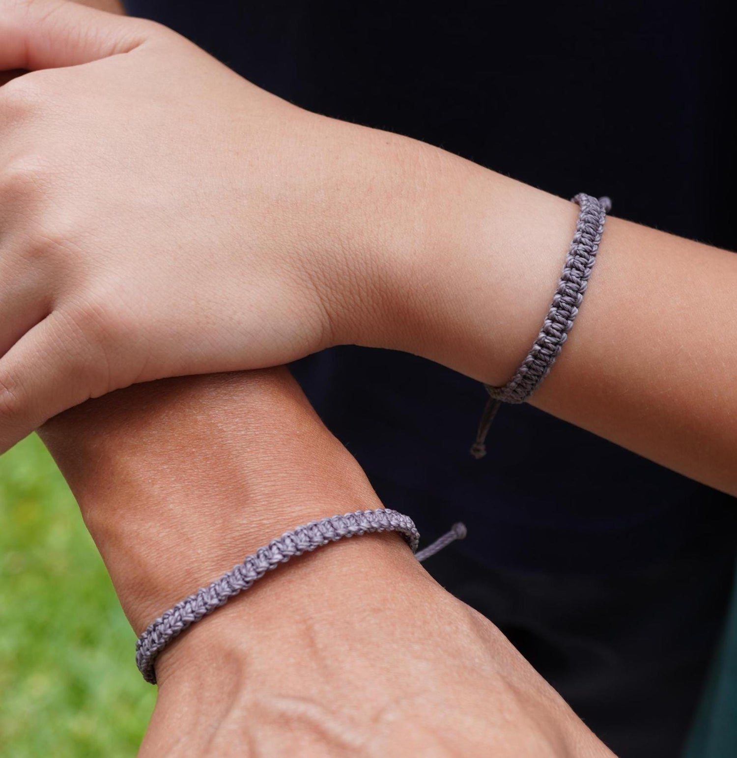 Gray Bracelets, First Day Kindergarten Blue Rainbow, Matching Bracelets, Mommy and Me, Macrame Braided Wristbands, Adjustablr, Waterproof by Gifts & Knots