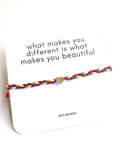 Autism Awareness Bracelet, Card Gift "What Makes You Different"