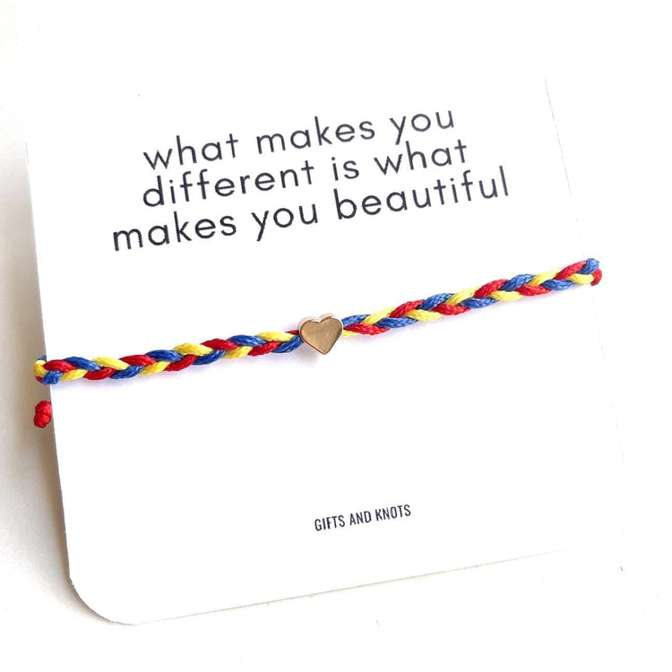 Autism Awareness Bracelet, Card Gift "What Makes You Different"