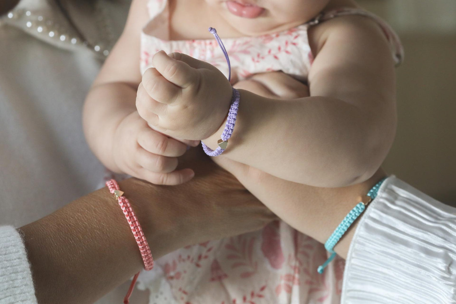 First Day Kindergarten Matching Bracelets Heart Charm Coral Lavender Seagreen
