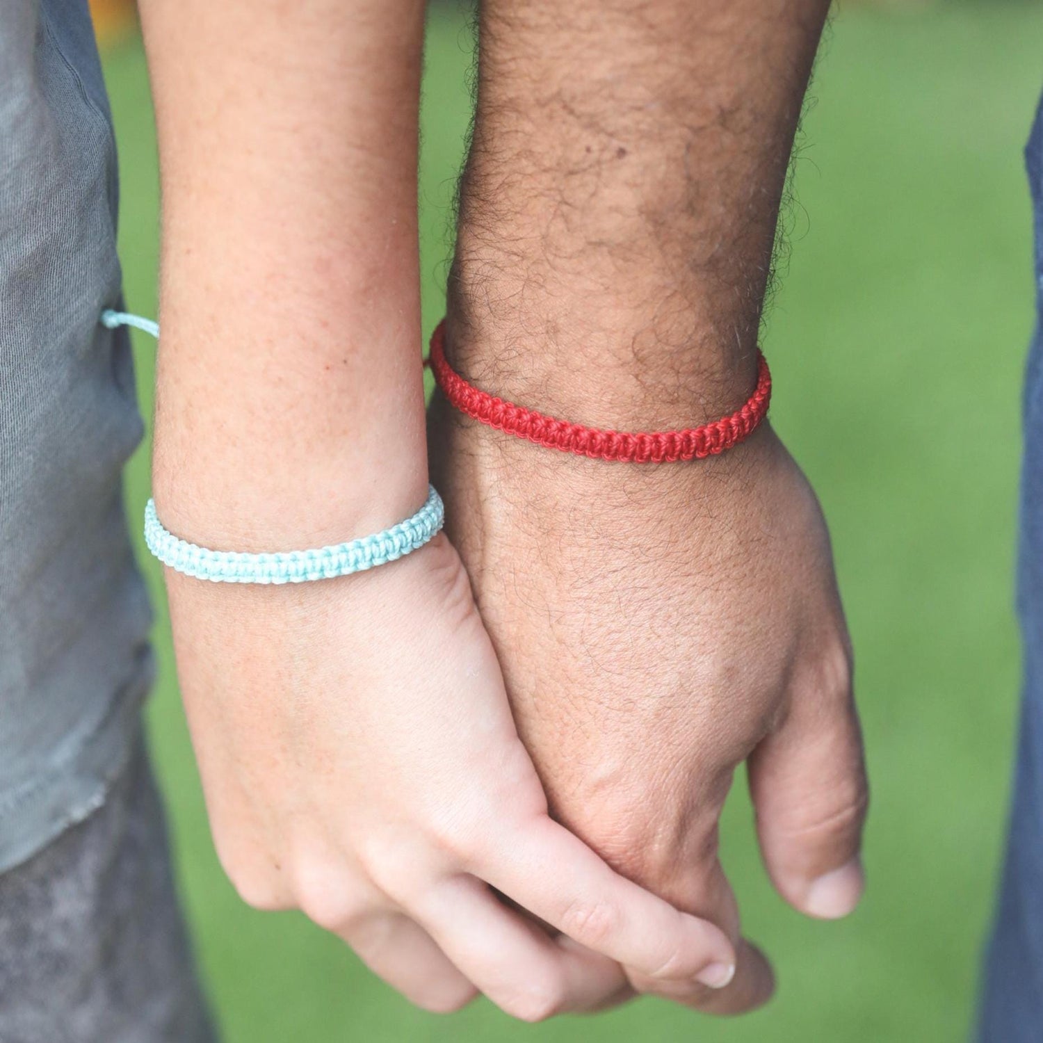 Mint and Red Bracelets.