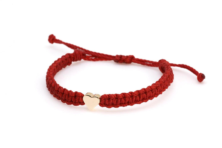 Mommy and Daughter Gold Heart Red Bracelet Family Christmas Gifts, Gifts Under 15
