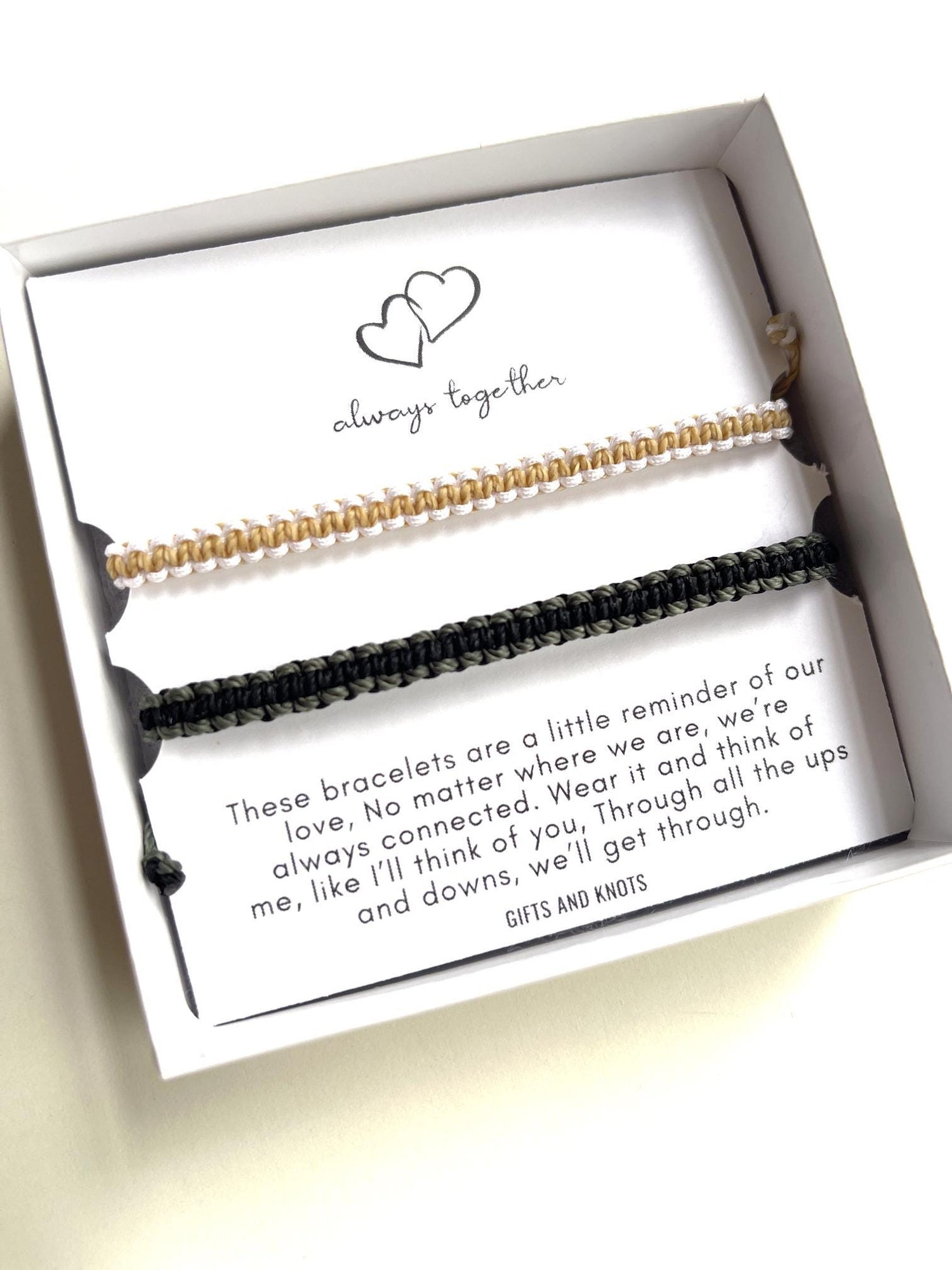 Personalized Couple Bracelets, Two Color Custom Matching Set, Handmade Love Jewelry, Unique Gift for Two, Adjustable Design Always Together