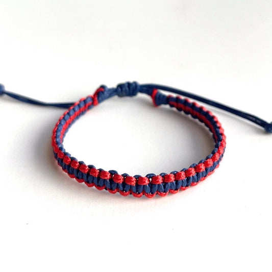 Wholesale Red and Blue Two Color Braided Adjustable Bracelets