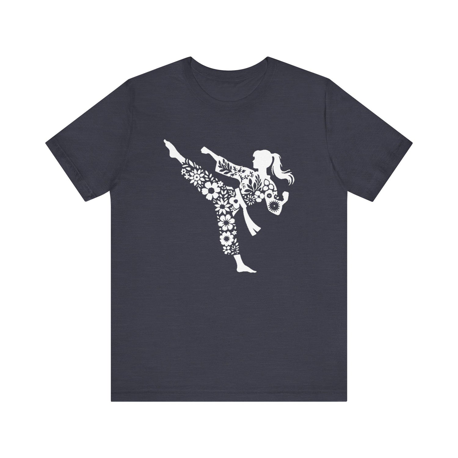 Taekwondo Tee, Floral Martial Arts Girl, Unisex Jersey Short Sleeve Tee